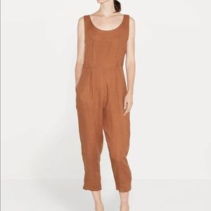 Black Crane Linen Jumpsuit